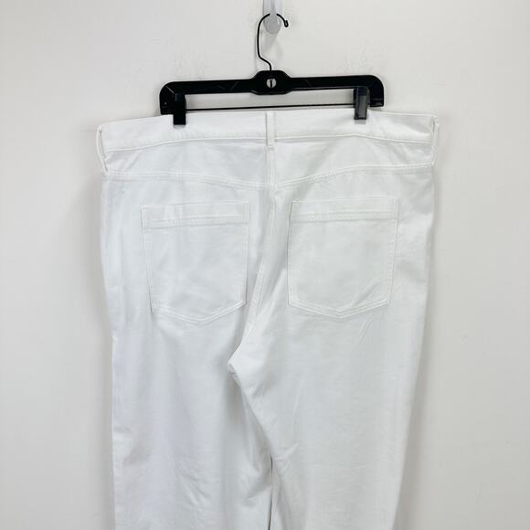 J.Crew White Drapey Denim Trouser Wide Leg White Jean High Waisted US 35 NWT - Picture 10 of 11